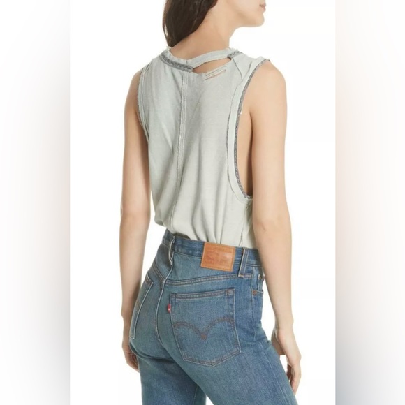 We The FREE PEOPLE Women’s Ringer Muscle Top Slim Teal Green Size S NWT $90 - Picture 7 of 8